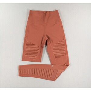 Alo Yoga High-Waist Moto Legging Terracotta Rust Mesh Ribbed XS